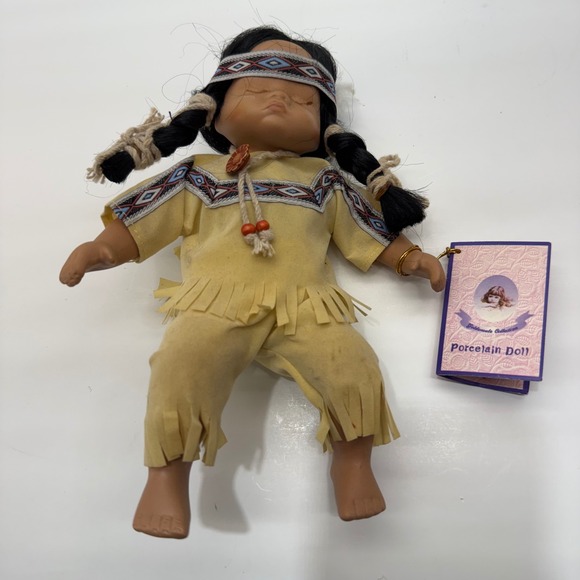Goldenvale Collection Other - Goldenvale Collection Eliza Porcelain Doll Limited Edition 2000 Tan Fringed 8.5"
